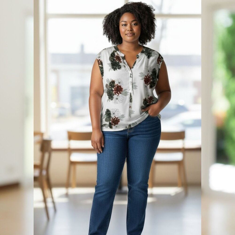 DANIELRAINN FLORAL BOUSE TOP